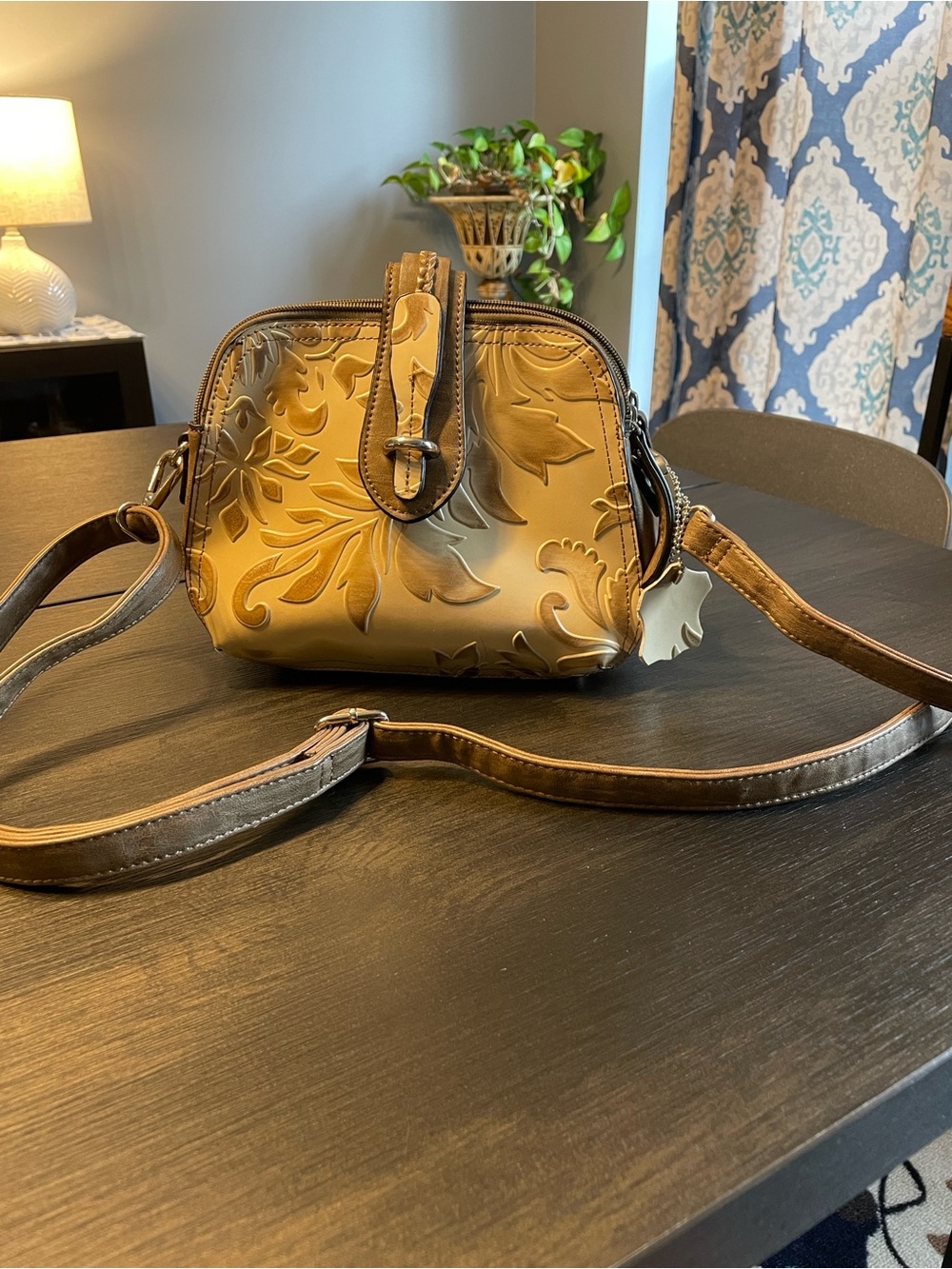 M.C. Marc Chantal Embossed Floral Crossbody Bag - Picture 1 of 6